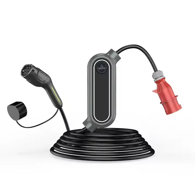 Typ 2 tragbares EV-Ladegerät 11kw 22kw 16A 32A Stromverstellbares 3-Phasen-Schnellladegerät