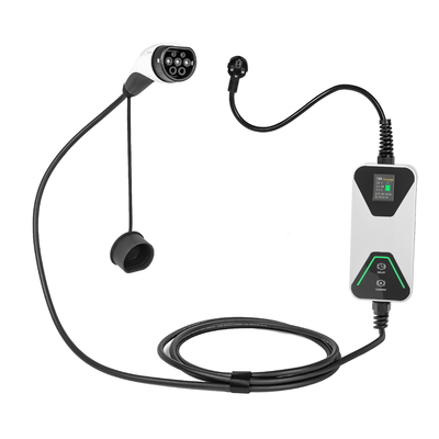 Tragbares EV-Ladegerät Typ 1 Typ 2 Elektroauto-Ladegerät 8A bis 16A Verstellbare EV-Ladestation mit Schuko-Stecker